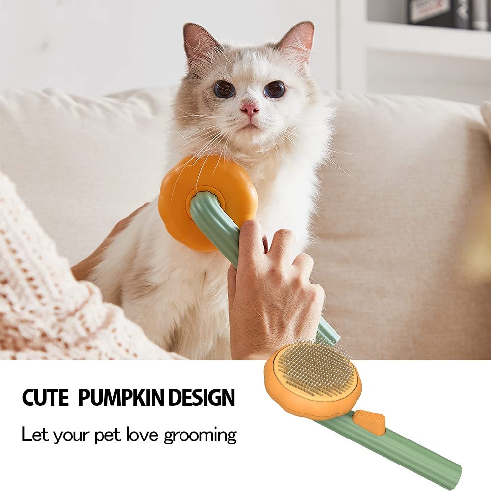 Pet Pumpkin Slicker Brush for Grooming Cats & Dogs