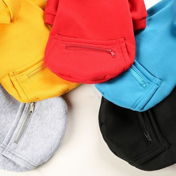 Pet Clothes Zipper Pocket Sweatshirt