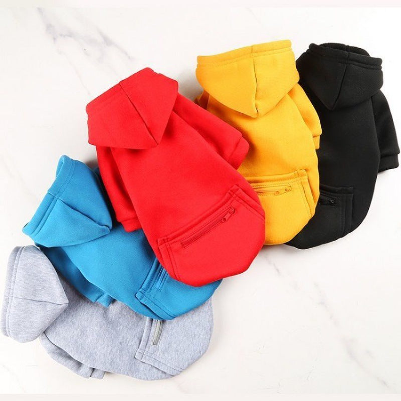 Pet Clothes Zipper Pocket Sweatshirt