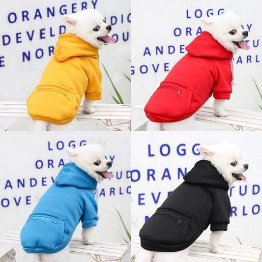 Pet Clothes Zipper Pocket Sweatshirt